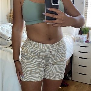 MK Tan and Ivory Zebra Print Shorts